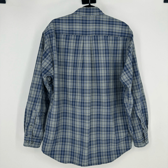 Vintage Carhartt Mens Button Down Shirt Size M Blue Plaid Utility Preppy Western - Picture 7 of 10